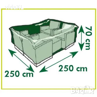 Nature Калъф за градинска мебел за ниска маса и столове 250x250x70 см(SKU:419744), снимка 3 - Други - 49155173