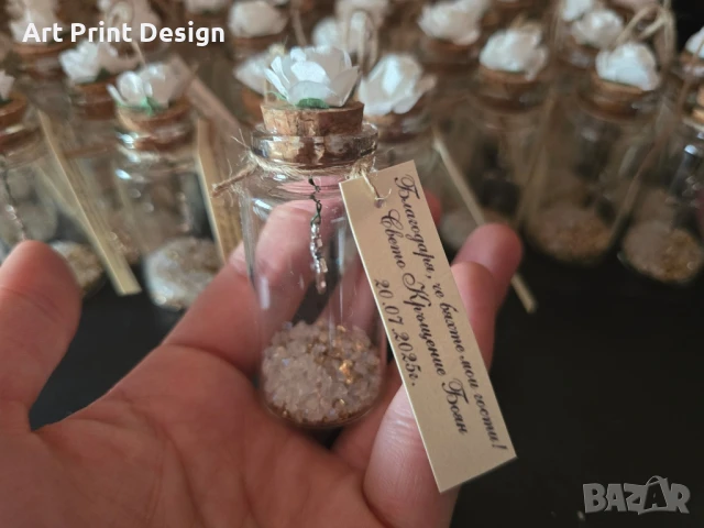 Сувенири Стъкленица за кръщене, рожден ден, юбилей, сватба,погача, снимка 13 - Други - 50595160