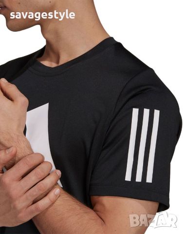 Мъжка тениска ADIDAS Training FreeLift 3-Stripes Tee Black, снимка 3 - Тениски - 46185564