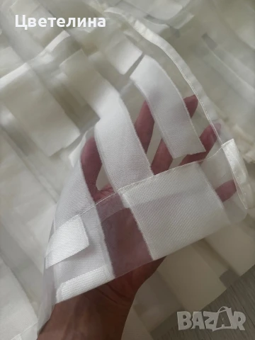 Бели пердета 2 броя за корниз , снимка 5 - Пердета и завеси - 50927551