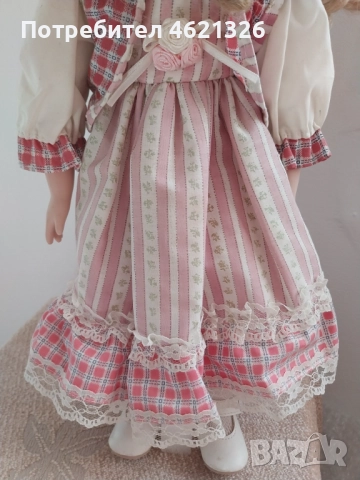 Винтидж порцеланова кукла като ново, ръчна изработка колекционерска, снимка 11 - Декорация за дома - 52155616