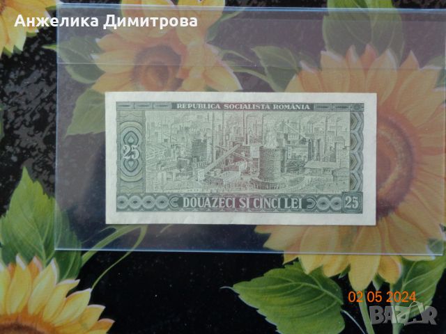  Рядка  25 лей  отлична  банкнота  , снимка 2 - Нумизматика и бонистика - 45584938