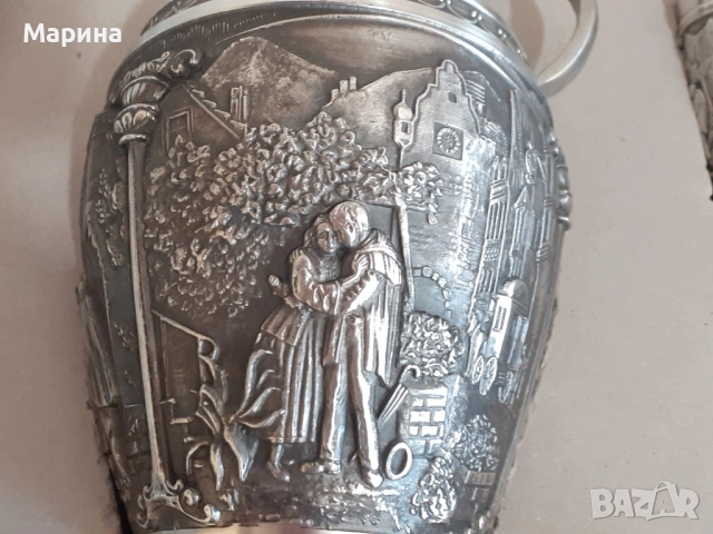 Комплект за ракия от калай Antik*Vintage #109, снимка 4 - Антикварни и старинни предмети - 52397973