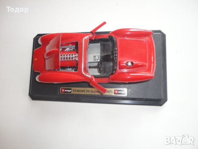 Кола количка Ferrari 250 Testa Rossa Burago 1 към 24, снимка 4 - Колекции - 45320771