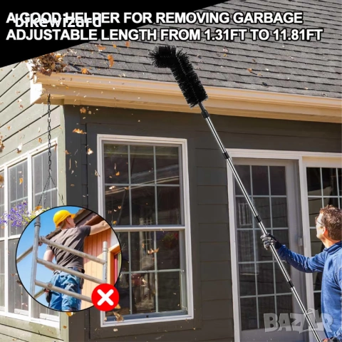 Четка за почистване на улуци 390 см, телескопична, 9 части НОВА, снимка 3 - Други инструменти - 53158063