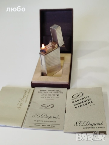 ЗАПАЛКА S.T.DUPONT PARIS Във СРЕБЪРНО ПОКРИТИЕ НЕ ИЗПУСКА ГАС РАБОТИ ПЕРФЕКТНО , снимка 3 - Запалки - 53823649