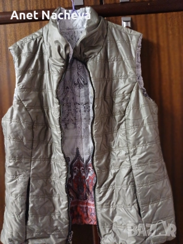 ЕЛЕК с две лица, с цип, джобове и блуза плътна, рае синьо бяло, снимка 2 - Блузи с дълъг ръкав и пуловери - 52346388