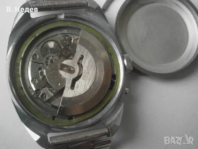 СЛАВА, автоподзавод/автоматик/ кал 2427, 37mm 27 рубинови камъка, USSR, снимка 10 - Мъжки - 47980514