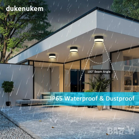 LED таванна лампа IP65 – 3 цвята светлина, димираща 12W, снимка 2 - Лед осветление - 52129724