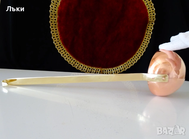 Голям меден черпак чиста червена мед. , снимка 7 - Антикварни и старинни предмети - 51773032