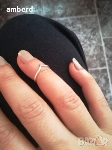 Нежен сребърен пръстен - модел R058, снимка 5 - Пръстени - 53557026