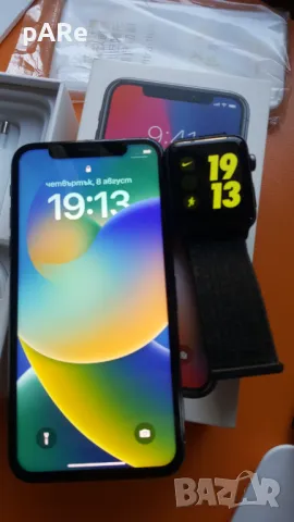 Iphone X Black + Apple Watch 3 Cellular, снимка 1 - Apple iPhone - 46850252