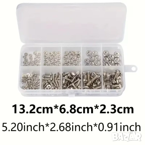 Комплект шестостенни гайки и болтове - 380 бр., Издръжливи M2, M2.5, M3, M4, M5, снимка 4 - Друга електроника - 53099469