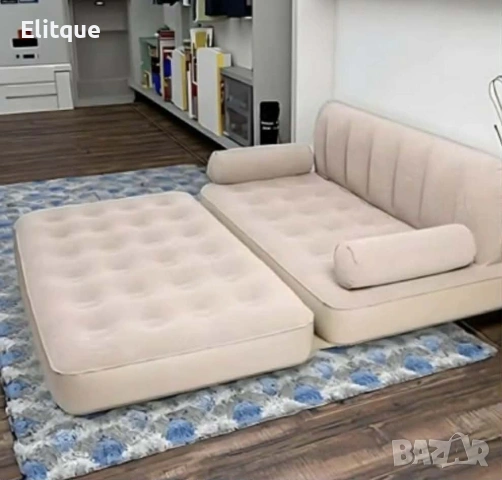 Двоен надуваем матрак с разтегателен диван за спане, снимка 4 - Дивани и мека мебел - 53068059