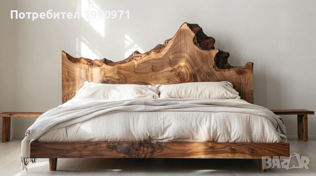 Дизайнерска спалня от мастивна дървесина по поръчка, снимка 3 - Спални и легла - 53727107