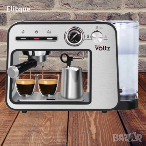 Кафемашина Voltz, 15бара/1450W, Черна със сиво, снимка 3 - Кафемашини - 52865563