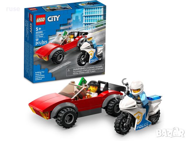 НОВИ! LEGO® City Police 60392 Преследване с полицейски мотоциклет, снимка 1 - Конструктори - 45917102