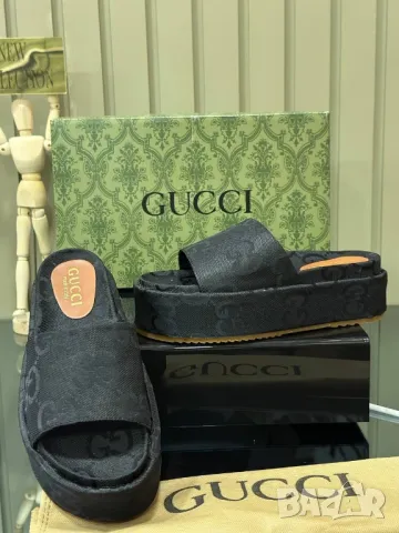 дамски чехли на платформа gucci , снимка 2 - Чехли - 46900373