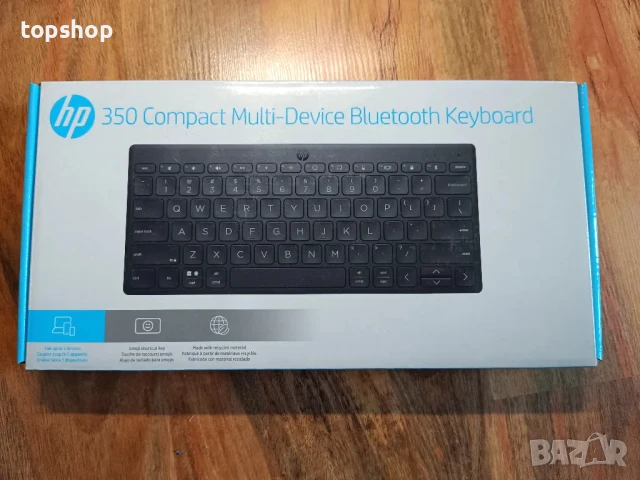 НОВА Компактна Bluetooth клавиатура HP 350, до 3 устройства чрез Bluetooth 5.2, Multi-OS..., снимка 14 - Клавиатури и мишки - 50555885