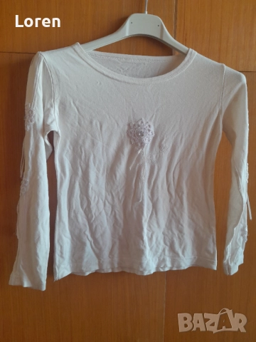 Подарявам!Детска бяла блузка , снимка 5 - Детски Блузи и туники - 51543579