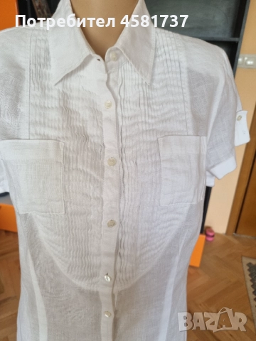 Дамска ленена риза/ рокля, размер М, снимка 3 - Туники - 51880185