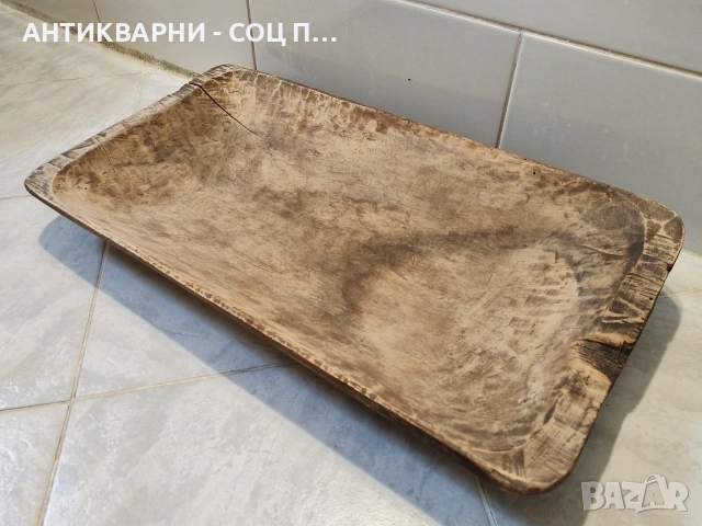 Малка Старинна Ръчно Изработена Ренесансова Нощва За Месене На Тесто 19' Век / НОМЕР 673., снимка 2 - Антикварни и старинни предмети - 53385952