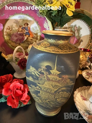 Японски вази „Черната Прелест" – Рядка колекционерска находка, снимка 7 - Вази - 54073575