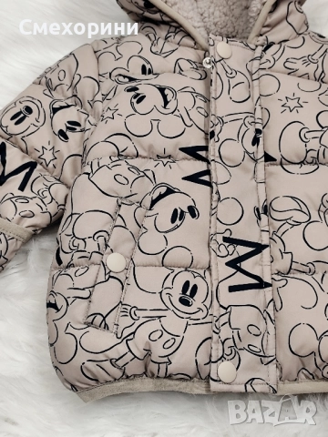 Ново зимно бебешко яке Джордж, с Мики Маус за момченце 3-6 месеца , снимка 4 - Бебешки якета и елеци - 52481602