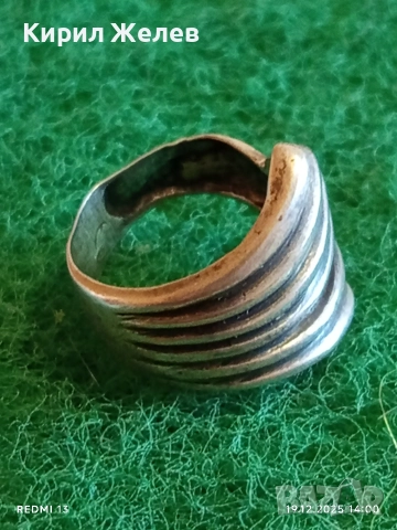 Винтидж сребърен пръстен АРТ ДЕКО стил ажурен майсторска изработка 48058, снимка 3 - Пръстени - 52847486
