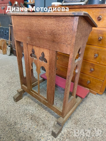 Старинно дървено молитвено бюро от Белгия (prie-dieu), снимка 4 - Бюра - 54287518