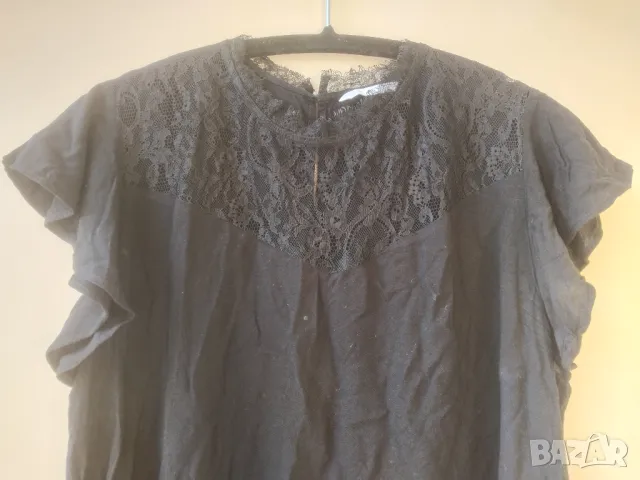 HМ Оригинална дамска елегантна блуза с къс ръкав, снимка 2 - Тениски - 49361642