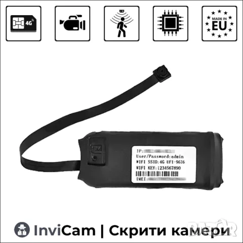 4G мини камера за вграждане | InviCam | EU, снимка 1 - IP камери - 39515649