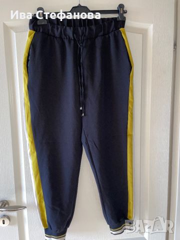Wow 🤩 Нов ежедневен елегантен спортен панталон zara Зара черен еластичен с кант , снимка 5 - Панталони - 45913232