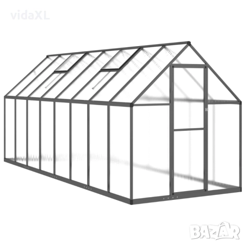 vidaXL Оранжерия с основа рамка антрацит 445x169x195 см алуминий(SKU:3266334), снимка 1