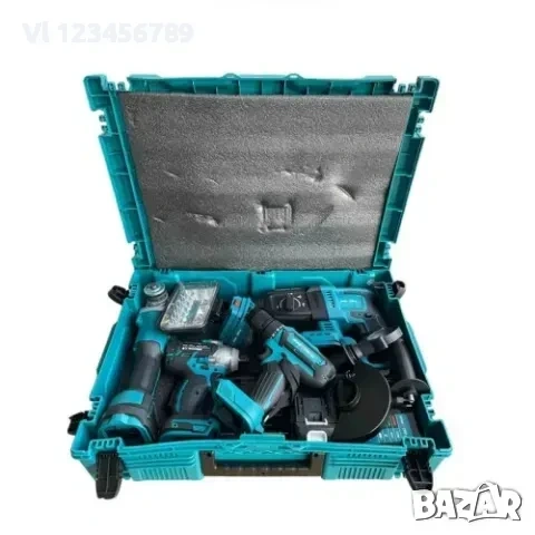 Комплект от 5 акумулаторни инструмент 3 броя батерии КraftRoyal, снимка 2 - Куфари с инструменти - 53815777