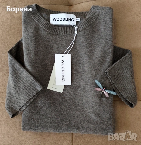 Woodling нова зимна рокля от фино мерино с брошка, снимка 2 - Рокли - 53446452