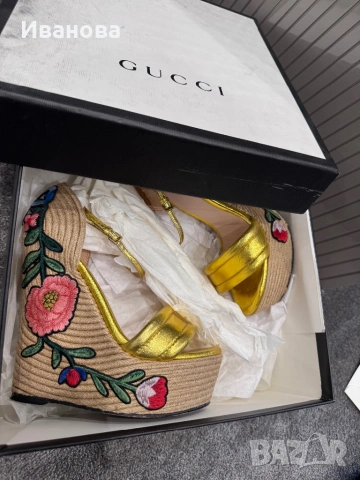 Оригинални дамски сандали GUCCI, снимка 7 - Сандали - 53063278