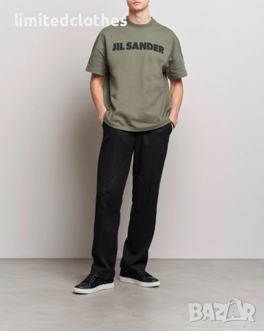 JIL SANDER Army Green Logo Print Мъжка Тениска size M и XL, снимка 5 - Тениски - 46644847