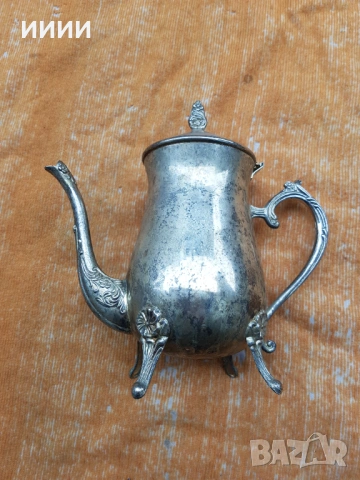 Посребрен чайник ибрик , снимка 3 - Антикварни и старинни предмети - 53685024