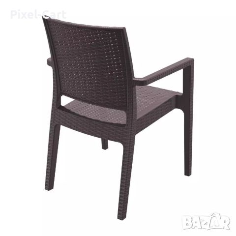 Стилен градински стол - Кафяв, снимка 1 - Столове - 46461209