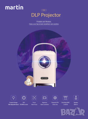 Преносим мини проектор XFIRE S10  с Android 9, снимка 4 - Плейъри, домашно кино, прожектори - 44976587
