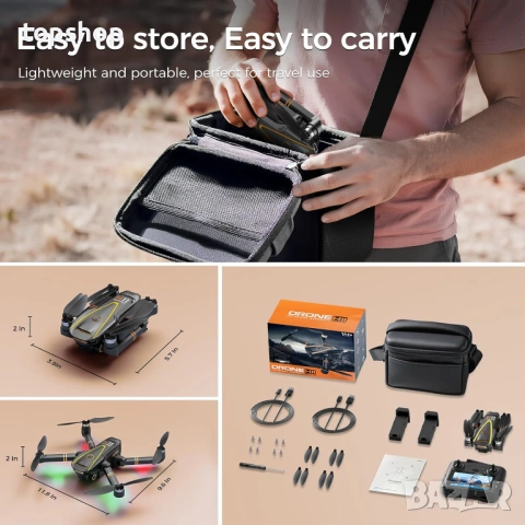 GPS Дрон TOPBLASTERBOX H11 – 4K Камера, EIS Стабилизация и Дистанционно с HD Екран, снимка 6 - Дронове и аксесоари - 53990837