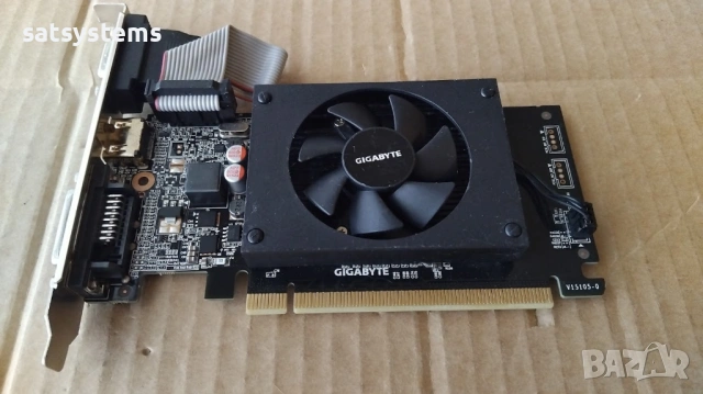 Видео карта NVidia GeForce Gigabyte GT 710 HDMI 1024MB GDDR3 64bit PCI-E, снимка 5 - Видеокарти - 53401664