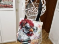 Текстилна торба с Кокошка, ръчна изработка, снимка 4