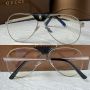 Gucci 2024 мъжки слънчеви очила авиатор с кожа 5 цвята, снимка 4