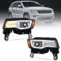 Комплект LED фарове за Grand Cherokee WK2 2014- с начална анимация сиви и черни, снимка 2