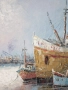 Ashley 74х64см/голяма картина масло върху платно/морски пейзаж/пристанище-рибарски кораби, снимка 5