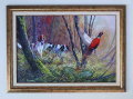 Ловни кучета сетери с фазан, картина за ловци, снимка 1 - Картини - 44943755