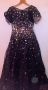 Черна рокля със сребристи камъни, снимка 3
