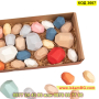 Детска дървена игра с цветни камъчета за баланс и декорация - КОД 3607, снимка 4